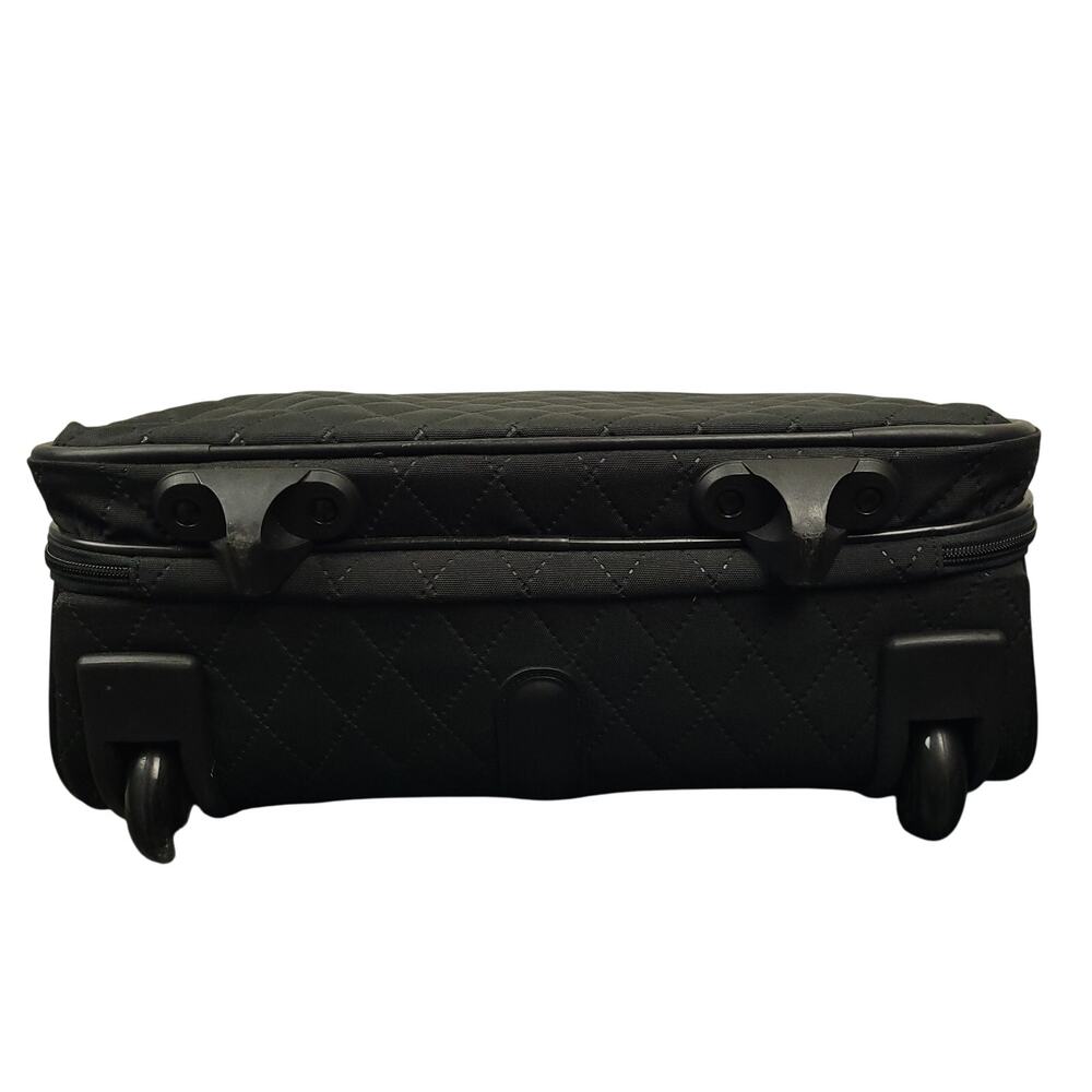 Vera Bradley Quilted Rolling Carry On Travel Bag Luggage Suitcase Black - Picture 12 of 16